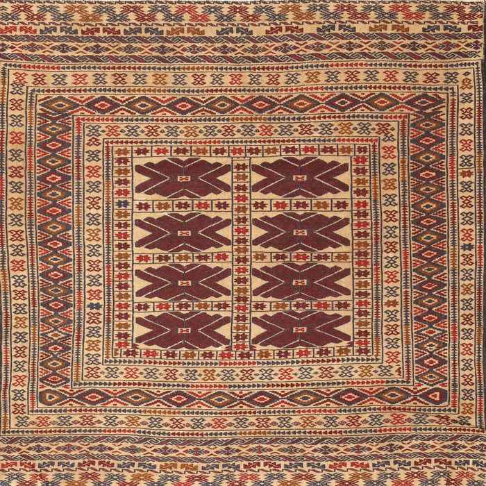 Round Machine Washable Traditional Sand Brown Rug, wshtr2772