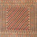 Square Traditional Fire Brick Red Southwestern Rug, tr2774