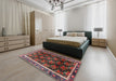 Traditional Brown Red Persian Rug in a Bedroom, tr2775