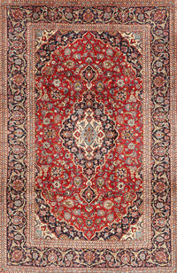 Machine Washable Traditional Tomato Red Rug, wshtr2776