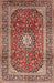 Machine Washable Traditional Tomato Red Rug, wshtr2776