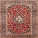 Square Traditional Red Medallion Rug, tr2776