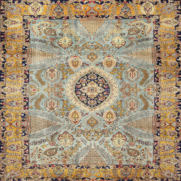 Square Traditional Sienna Brown Persian Rug, tr2778