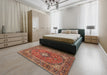 Machine Washable Traditional Sand Brown Rug in a Bedroom, wshtr2779