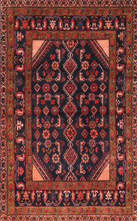 Machine Washable Traditional Chestnut Brown Rug, wshtr277