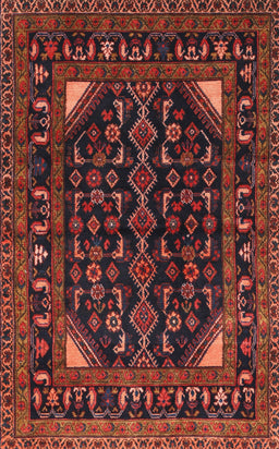 Machine Washable Traditional Chestnut Brown Rug, wshtr277