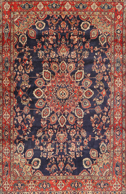 Machine Washable Traditional Orange Salmon Pink Rug, wshtr2785