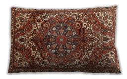 Traditional Classic Rectangular Tomato Red Lumbar Throw Pillow, 13 inch by 19 inch, lbtr2786