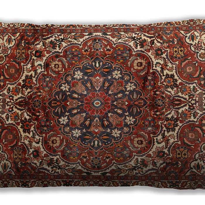 Traditional Classic Rectangular Tomato Red Lumbar Throw Pillow, 13 inch by 19 inch, lbtr2786