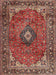 Traditional Saffron Red Medallion Rug, tr2787