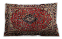 Traditional Classic Rectangular Saffron Red Lumbar Throw Pillow, 13 inch by 19 inch, lbtr2787