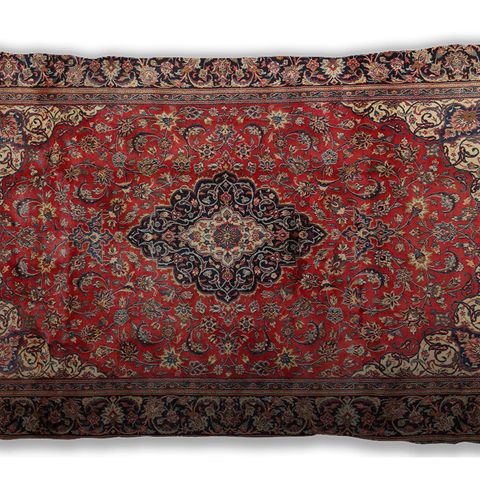 Traditional Classic Rectangular Saffron Red Lumbar Throw Pillow, 13 inch by 19 inch, lbtr2787