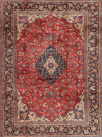 Machine Washable Traditional Saffron Red Rug, wshtr2787