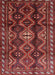 Machine Washable Traditional Chestnut Brown Rug, wshtr2788