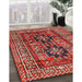 Traditional Dark Almond Brown Persian Rug in Family Room, tr2789