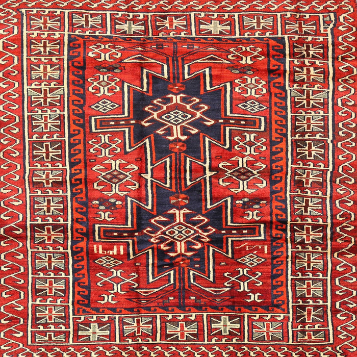 Square Traditional Dark Almond Brown Persian Rug, tr2789