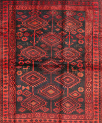 Machine Washable Traditional Red Rug, wshtr2790