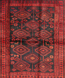 Machine Washable Traditional Red Rug, wshtr2790