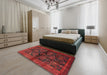 Machine Washable Traditional Red Rug in a Bedroom, wshtr2790