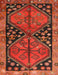 Machine Washable Traditional Tomato Red Rug, wshtr2791