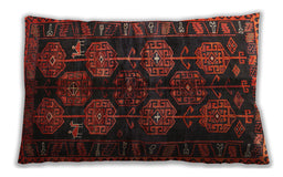 Traditional Classic Rectangular Tomato Red Lumbar Throw Pillow, 13 inch by 19 inch, lbtr2792