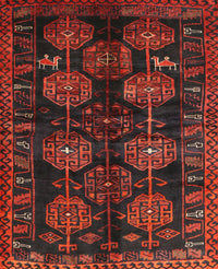 Machine Washable Traditional Tomato Red Rug, wshtr2792