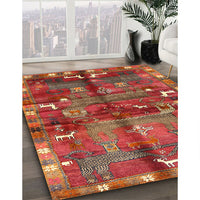 Traditional Rust Pink Animal Rug, tr2794