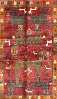 Machine Washable Traditional Rust Pink Rug, wshtr2794