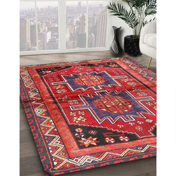 Traditional Dark Almond Brown Persian Rug in Family Room, tr2795