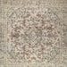 Round Machine Washable Traditional Dark Almond Brown Rug, wshtr2799