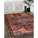 Traditional Dark Gold Brown Persian Rug in Family Room, tr279