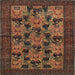 Square Traditional Light Brown Animal Rug, tr27