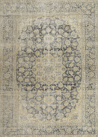 Machine Washable Traditional Khaki Green Rug, wshtr2800