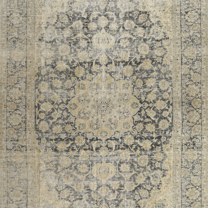 Machine Washable Traditional Khaki Green Rug, wshtr2800
