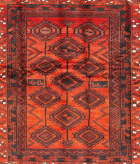 Machine Washable Traditional Brown Red Rug, wshtr2802