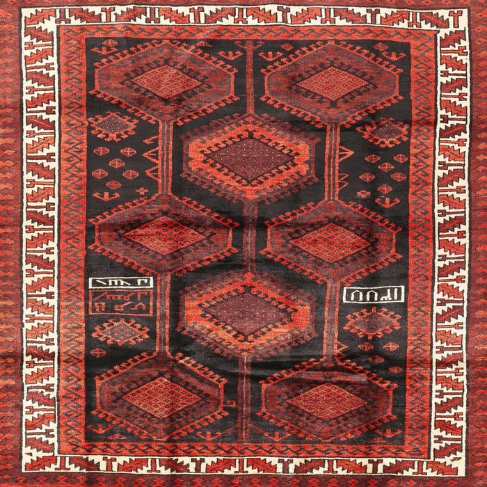 Square Traditional Dark Gold Brown Persian Rug, tr2803