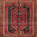 Square Traditional Sienna Brown Persian Rug, tr2805