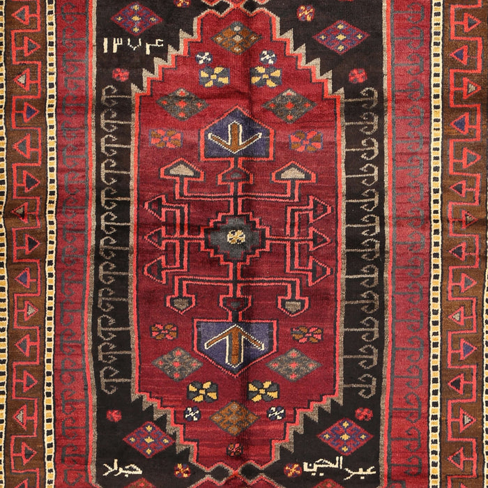 Machine Washable Traditional Sienna Brown Rug, wshtr2805