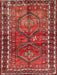 Machine Washable Traditional Rust Pink Rug, wshtr2807