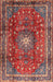 Machine Washable Traditional Orange Salmon Pink Rug, wshtr2808