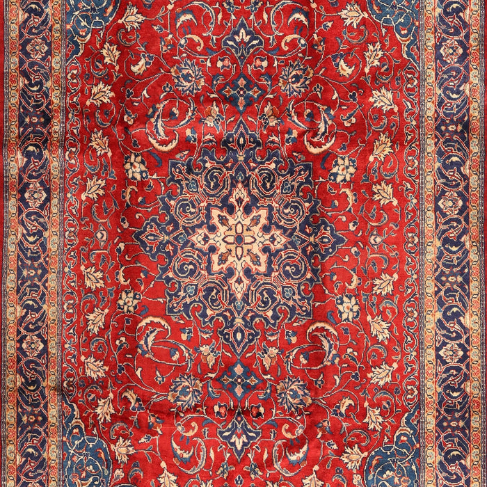 Machine Washable Traditional Orange Salmon Pink Rug, wshtr2808