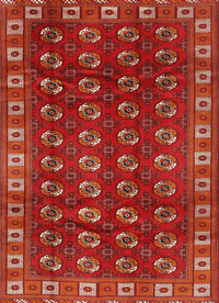 Machine Washable Traditional Red Rug, wshtr2809