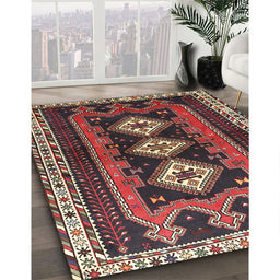 Machine Washable Traditional Saffron Red Rug in a Family Room, wshtr280