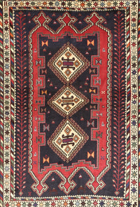 Machine Washable Traditional Saffron Red Rug, wshtr280