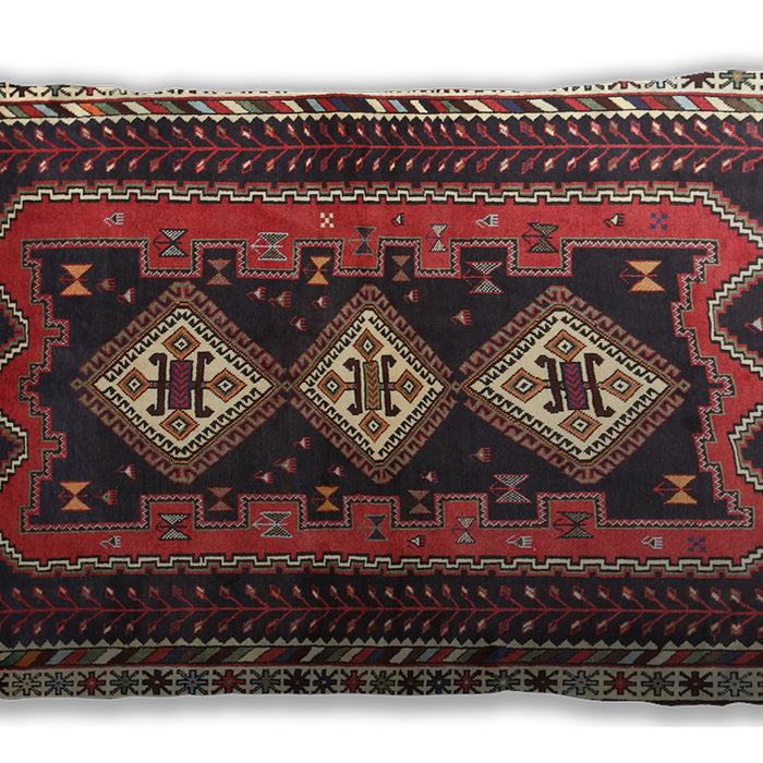 Traditional Classic Rectangular Saffron Red Lumbar Throw Pillow, 13 inch by 19 inch, lbtr280