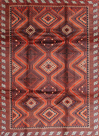 Machine Washable Traditional Rust Pink Rug, wshtr2812