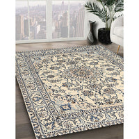 Traditional Vanilla Gold Medallion Rug, tr2813