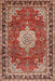 Machine Washable Traditional Tomato Red Rug, wshtr2814