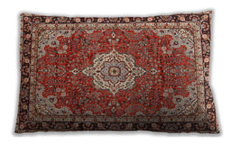 Traditional Classic Rectangular Tomato Red Lumbar Throw Pillow, 13 inch by 19 inch, lbtr2814