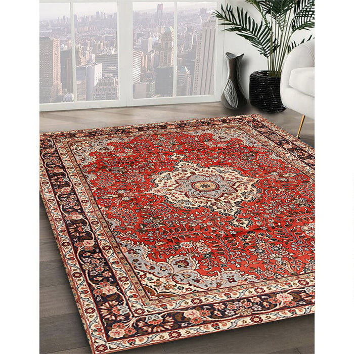 Traditional Red Persian Rug in Family Room, tr2814